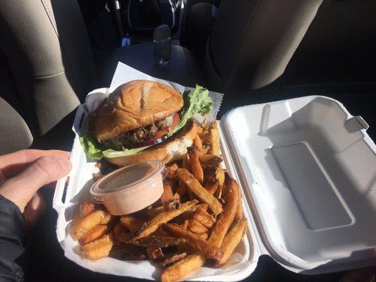 1/2 pound Bistro Burger and fries