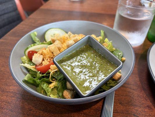 Side salad with Chimichurri dressing