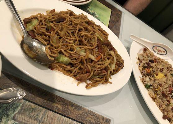 Pork chow mein pork fried rice