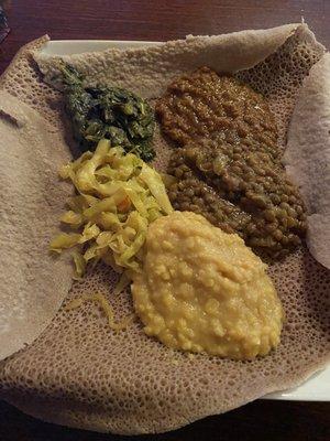 The vegan Ethiopian platter