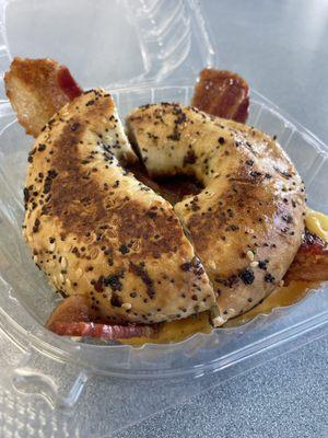 Everything bagel breakfast sandwich