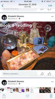 Psychic tarot card reading’s by Elizabeth