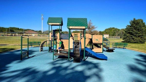 Little kids side of the playground. Quite large for just the little tykes! Happy to see.