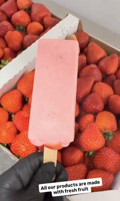 Variety of paletas made with fresh fruit