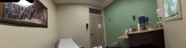 Panorama view of a patient room