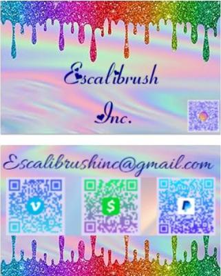 This is our business card, on the front is the qr code to follow or request on Instagram and on the back is the qr codes to pay.