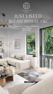 Residence 3G is a stunning prewar 1 bedroom, 1 bathroom home just off the prime Gold Coast enclave of Greenwich Village.