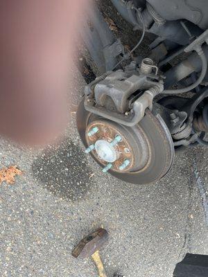 Old brakes replace new rotors and pads brake system service