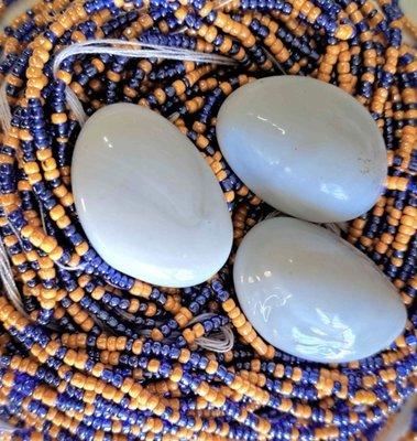 Orange and Blue tye on Waist Beads