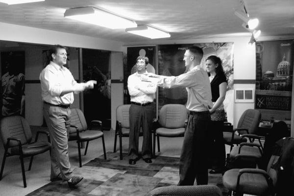 Practicing skills at an open gym session.