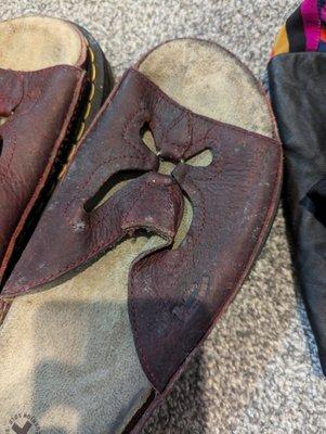 These doc sandals used to be red!!