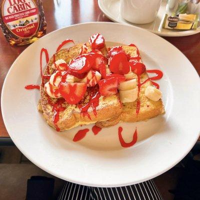 Challah French Toast Breakfast with Strawberries & Bananas