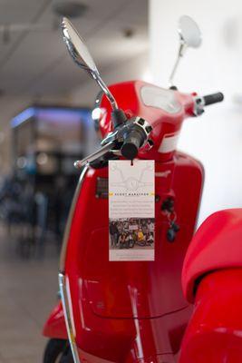 Vespa Primavera 150 Scooter in Red.