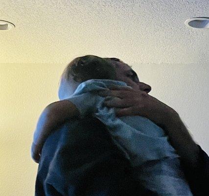 My son and me, together again after hiring Alex!