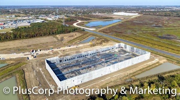 Aerial photo of construction site