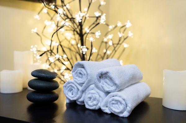 Relax with a hot stone massage