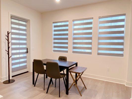 Dual shades on Door and Windows