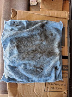 This is one side of a new rag AFTER my truck was "cleaned" on the outside.
