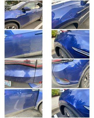 DO NOT USE: YOUR CAR WILL BE DAMAGED. The photos speak for themselves—a massive dent and the worst "wash" ever....