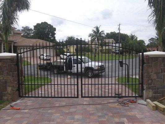 Custom built driveway gate