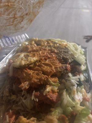 Combo Over Rice Rice was cold