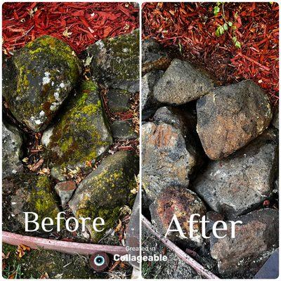 Before and after pressure washing