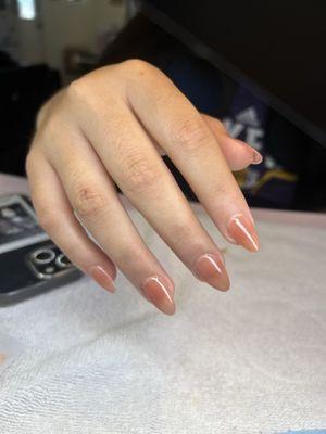 Gelix nails with a natural finish, Super cute.