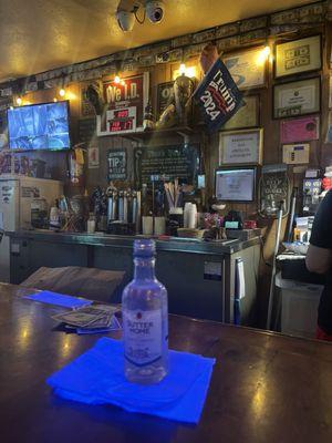 Wine served from the bottle