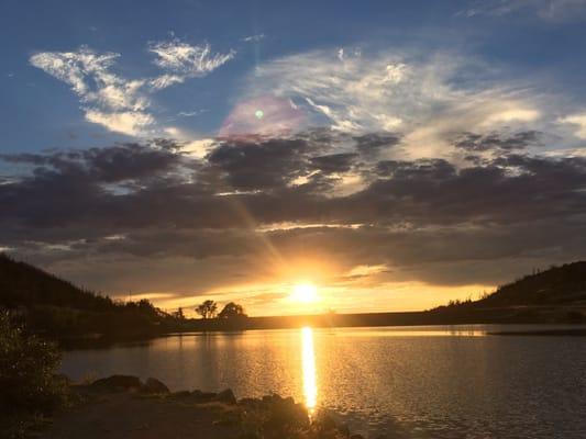 Amazing sunset over the lake