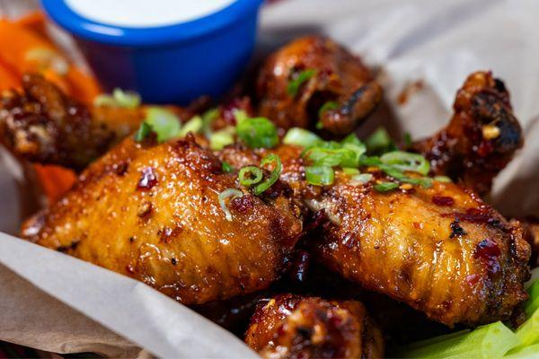 Kung Pao Chicken Wings (one of 14 different sauces/rubs)