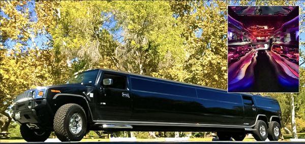 Our 20-28 passenger Dual Axle Hummer Limo.