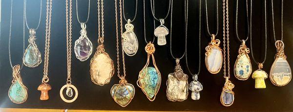 Wire wrapped gemstone jewelry