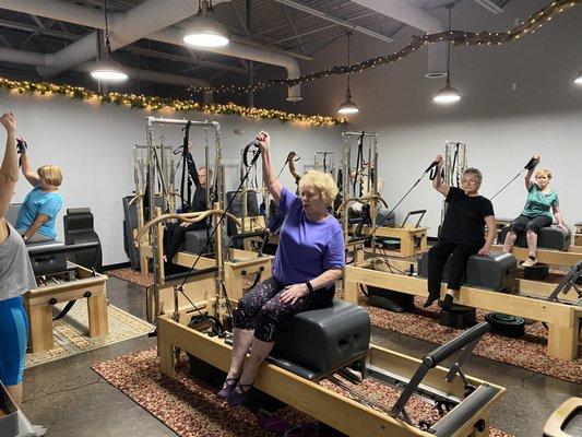 Senior Pilates Reformer Classes offered daily.