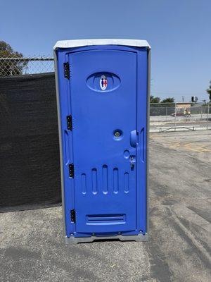 Exterior of portable toilet