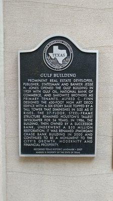 Gulf Building Historical Marker in Houston TX