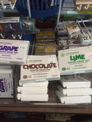 Step up your ink game teachers! Scented ink for your smiley face stamps is where it's at.