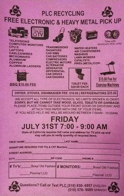 When You Get This Flyer, Google PLC Recycling. Save time + just say "No!"