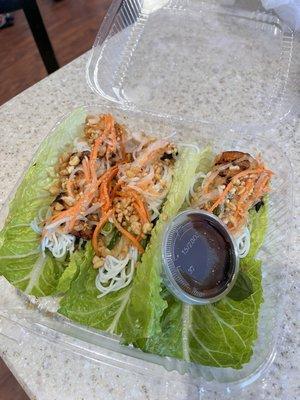 Shrimp lettuce wrap.
