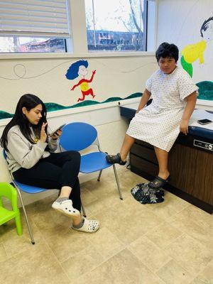 Waiting for Dr.Varamini, my son feeling much better.!