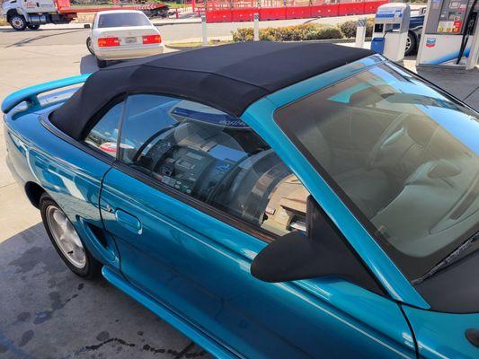 Convertible top + rear window replacement