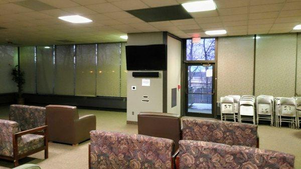 The community room also has a TV to view, movies are shown also.