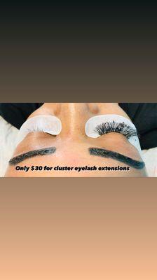 Cluster lash extensions