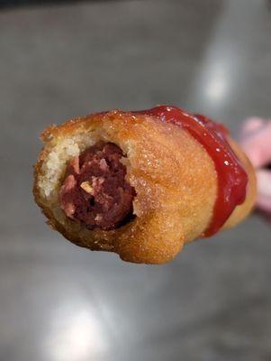 Cross-section of my pronto pup with ketchup