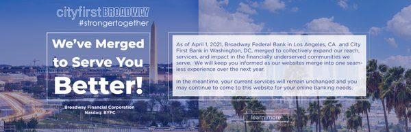 City First Bank -Formerly Broadway Federal Bank-