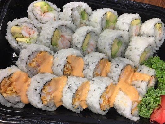 Shrimp/avo & spicy shrimp