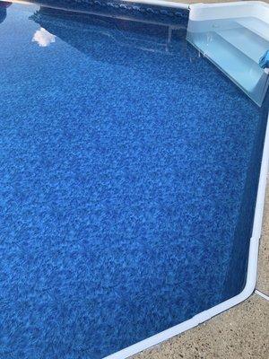 Perfect liner installation around the steps.