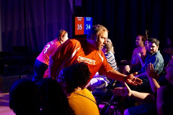 CSz veteran player, Les McGehee, woos the crowd with his charm and wit. But be careful, one handshake may make you his new best friend!