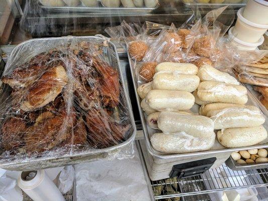 Roast Chicken Leg, Sesame Balls, Sticky Rice, Sesame Pancake