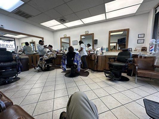 Inside Heavy Barbershop.