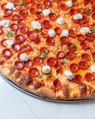 Sweet Ricotta, Cup N Char Pepperoni, Mike's Hot Honey Pizza